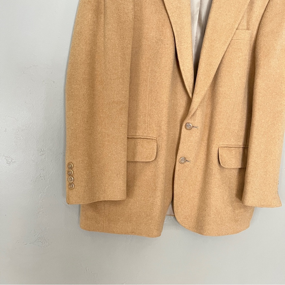Vintage Stafford Camel Hair Wool Blend Tan Sport Coat Blazer Jacket Men’s 44R - Picture 3 of 14